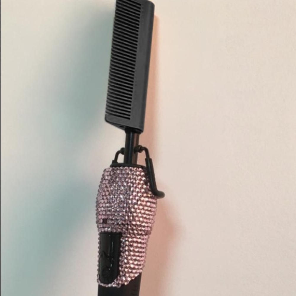 Pink Rhinestone Hot Comb - Picture 2 of 2